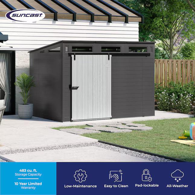 Suncast Modernist 10 ft x 7 ft. Sliding Door Storage Shed