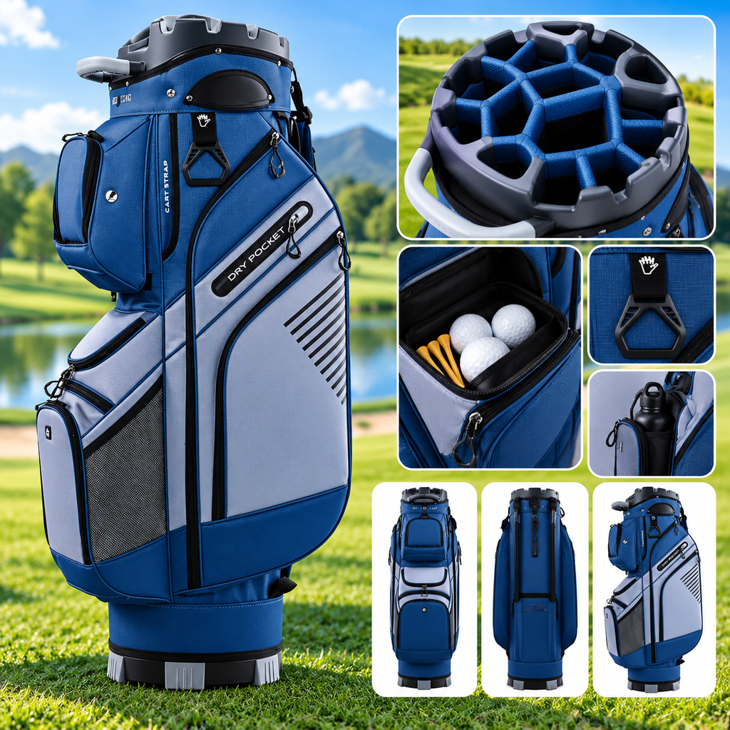 🔥T-Lock Golf Cart Bag with 14 Way Organizer Divider Top