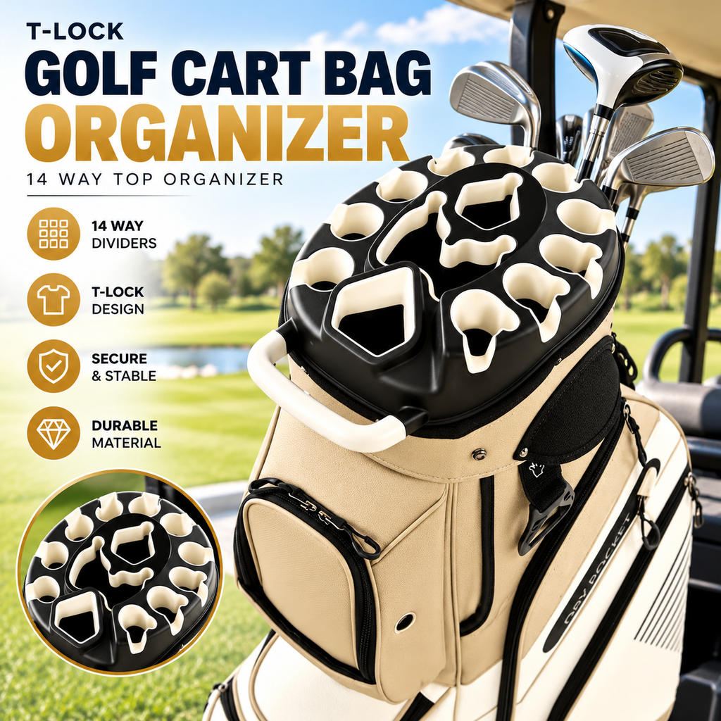 🔥T-Lock Golf Cart Bag with 14 Way Organizer Divider Top