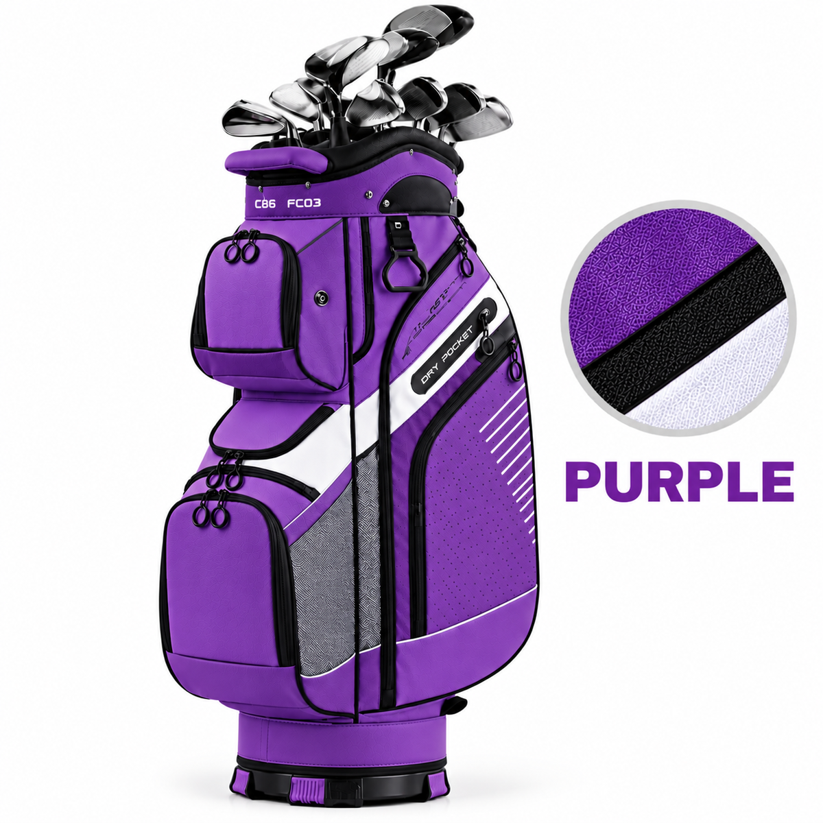 🔥T-Lock Golf Cart Bag with 14 Way Organizer Divider Top